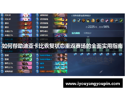 如何帮助迪亚卡比恢复状态重返赛场的全面实用指南 如何帮助迪亚卡比恢复状态重返赛场的全面实用指南